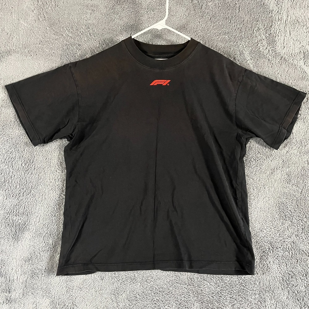 Pacsun Formula 1 F1 Racing T-Shirt Mens L Black Graphic Car Track Short Sleeve